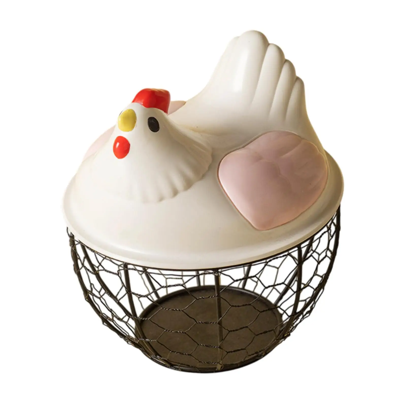 Chicken Egg Basket Round Egg Collection Basket for Fruit Countertop Pantry