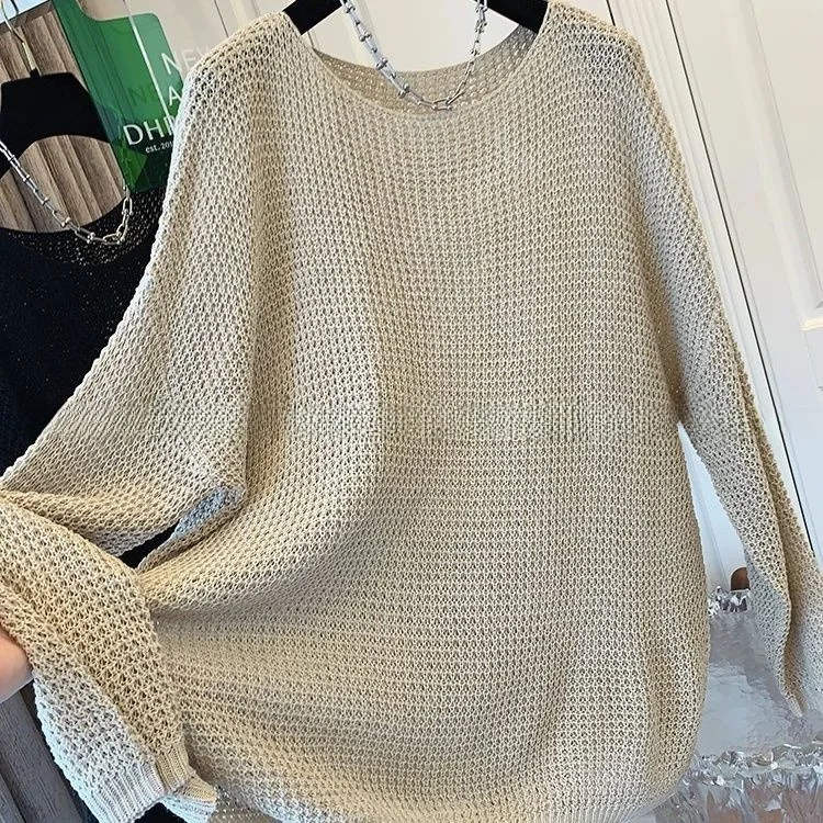 

Loose Fit Knitted Sweater Large Size 300 Pou Lazy Sle One oulder Hook Flower Design Comfortable Soft Winter Menswear