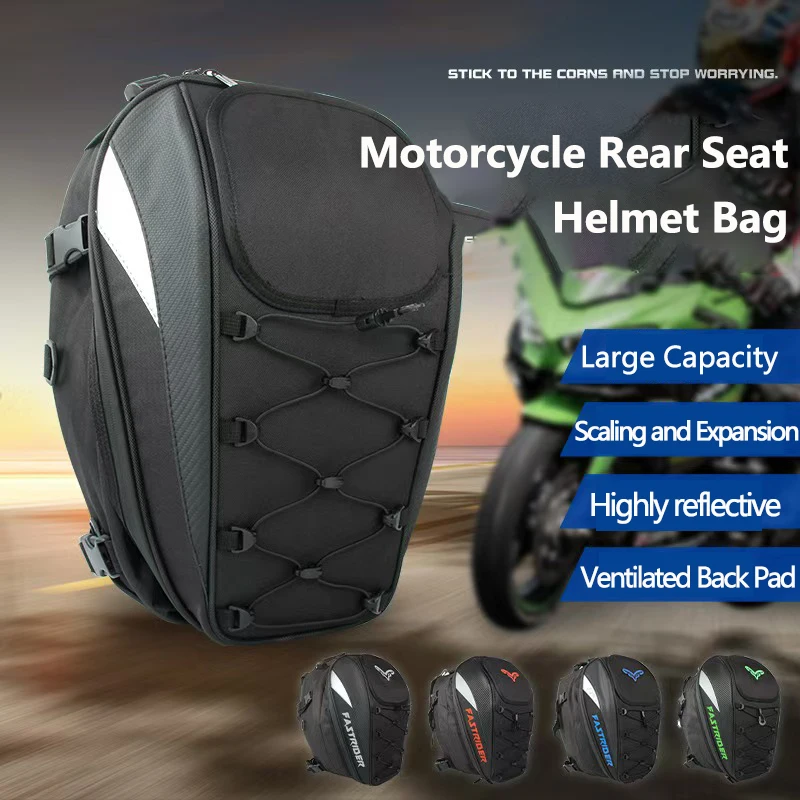 

MOTOCENTRIC Motorcycle Back Seat Bags Waterproof Tail Bag Rear Seat Bag Multifunctional Motorbike Helmet Bag Moto Rider Backpack