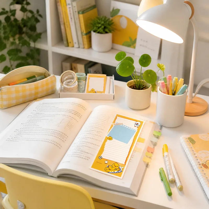 80sheets/pack Cute Duck Long Memo Pad Lined Tearable Notepad Strip Memo Notes for School Office Daily Planner Journal Stationery