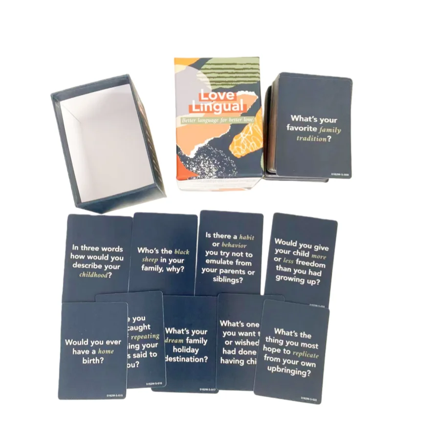 Jogo de tabuleiro de casal: cartas de conversa de linguagem de amor, itens de jogos de cartas, presente para o dia dos namorados, cartas de festas e reuniões