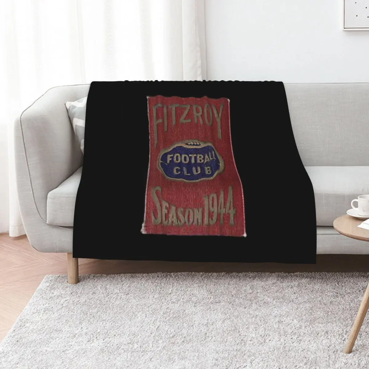 Vintage Fitzroy football club AFL Footy Throw Blanket Long Lasting Soft Plush Blanket for Daily Use