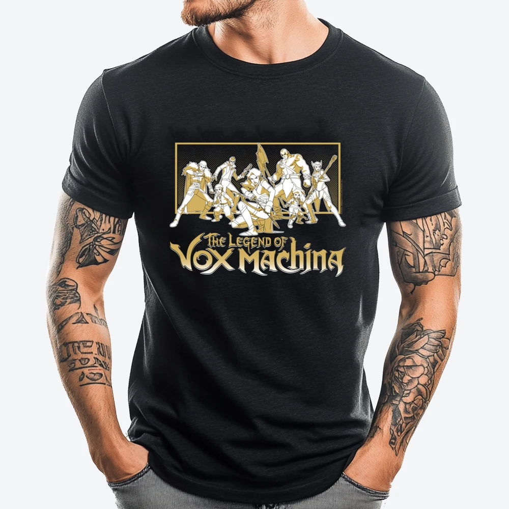 

The Legend Of Vox Machina Main Characters Fight Pose Graphic T Shirts 100% Cotton Oversized T Shirt Men Group