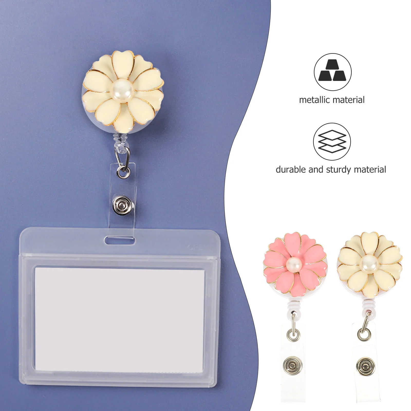 

2Pcs Badge Holder Retractable Badge Clip Convenient Name Tag Holder Portable Multi-Function Employee Id Card Clip Chest Card