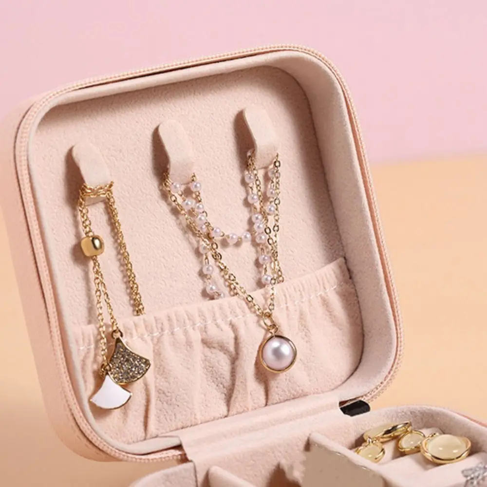 

Ожерелье, кольцо, бархатная шкатулка для драгоценностей, дисплей, упаковочная коробка, чехол для хранения ювелирных изделий на молнии, портативный квадратный органайзер для сережек, держатель