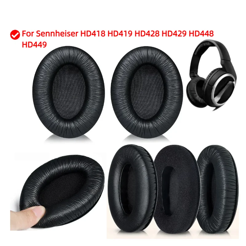

Replacement Protein Ear Pads for Sennheiser HD418 HD419 HD428 HD429 HD448 HD449 Headphones Soft Foam Ear Cushions High Quality