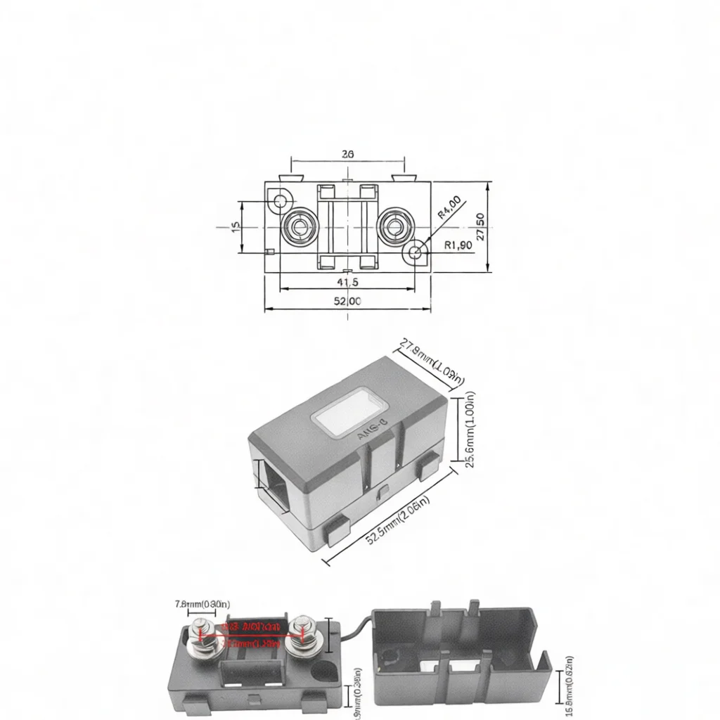 Small Bolt Down Fuse Holder Electrical Circuit Protection Block Auto Fuse Box For Modification And Repair Accessory