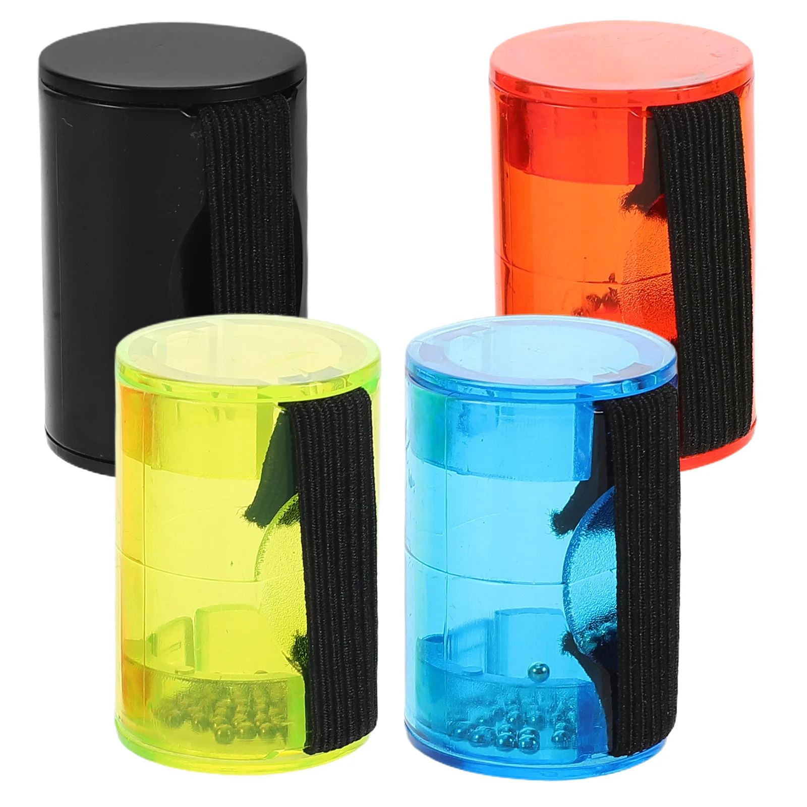 

4pcs Finger Shakers Plastic Durable Crisp Sound Ukulele Band Versatile Portable Hand Percussion Black Red Blue Green Rhythm