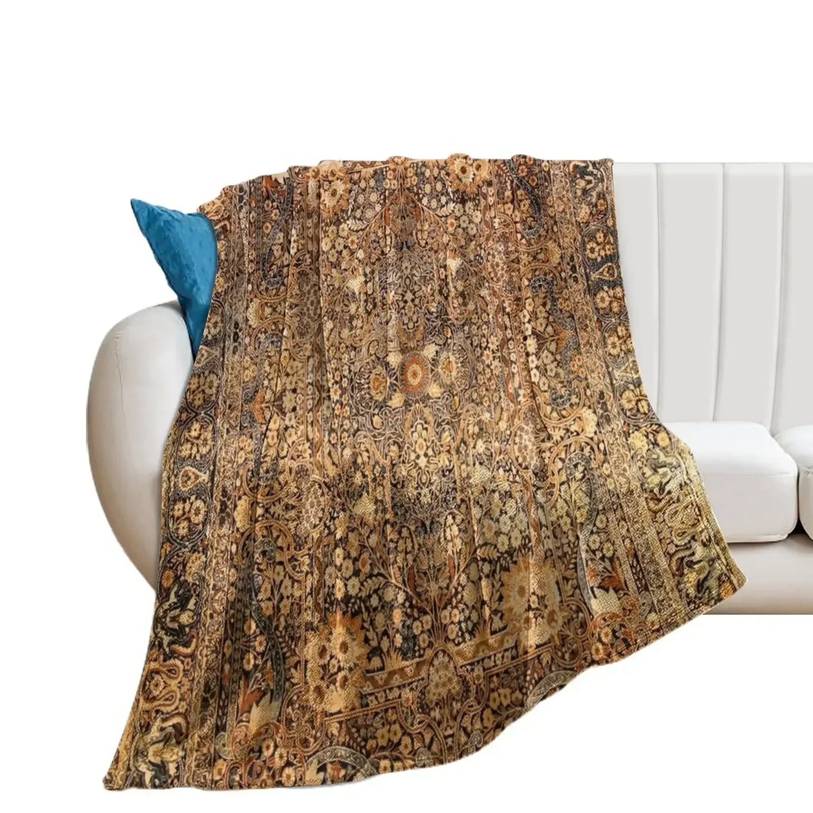 Antique Persian Kirman Rug Print Throw Blanket Decorative Sofas christmas gifts Bed covers For Baby Blankets