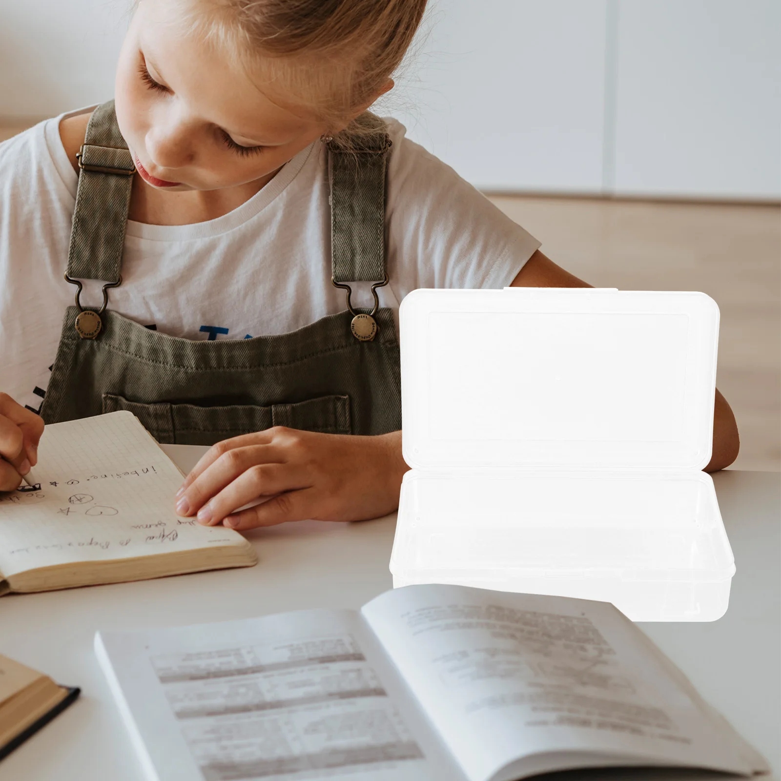 

Stationery Storage Box Plastic Pencil Case Organizer Portable Pen Container Durable Sketch Pencil Box Large Capacity