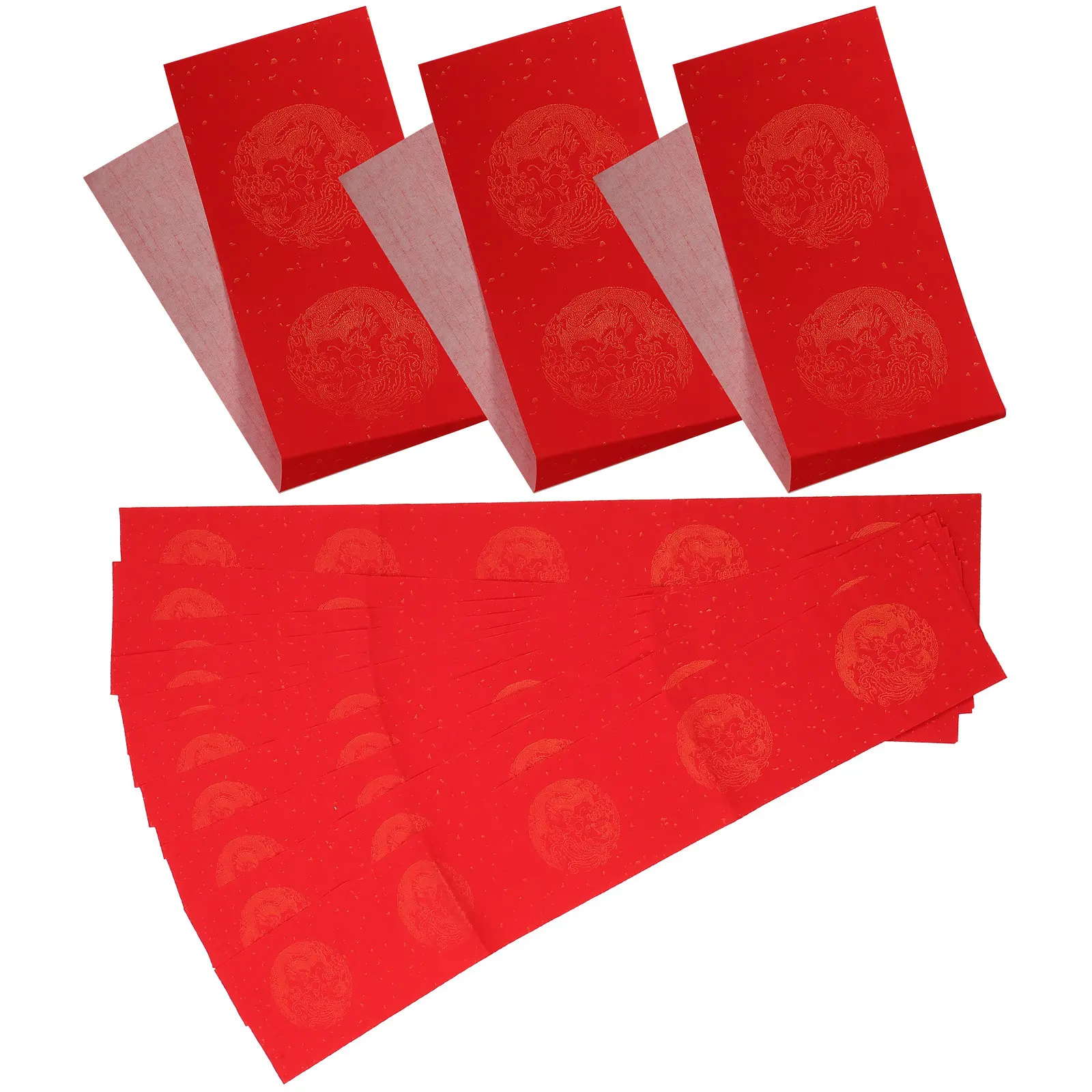 

5Sets New Year Writing Paper Red Construction Paper for Spring Festival Couplets Blank Character Sheets Festive Craft
