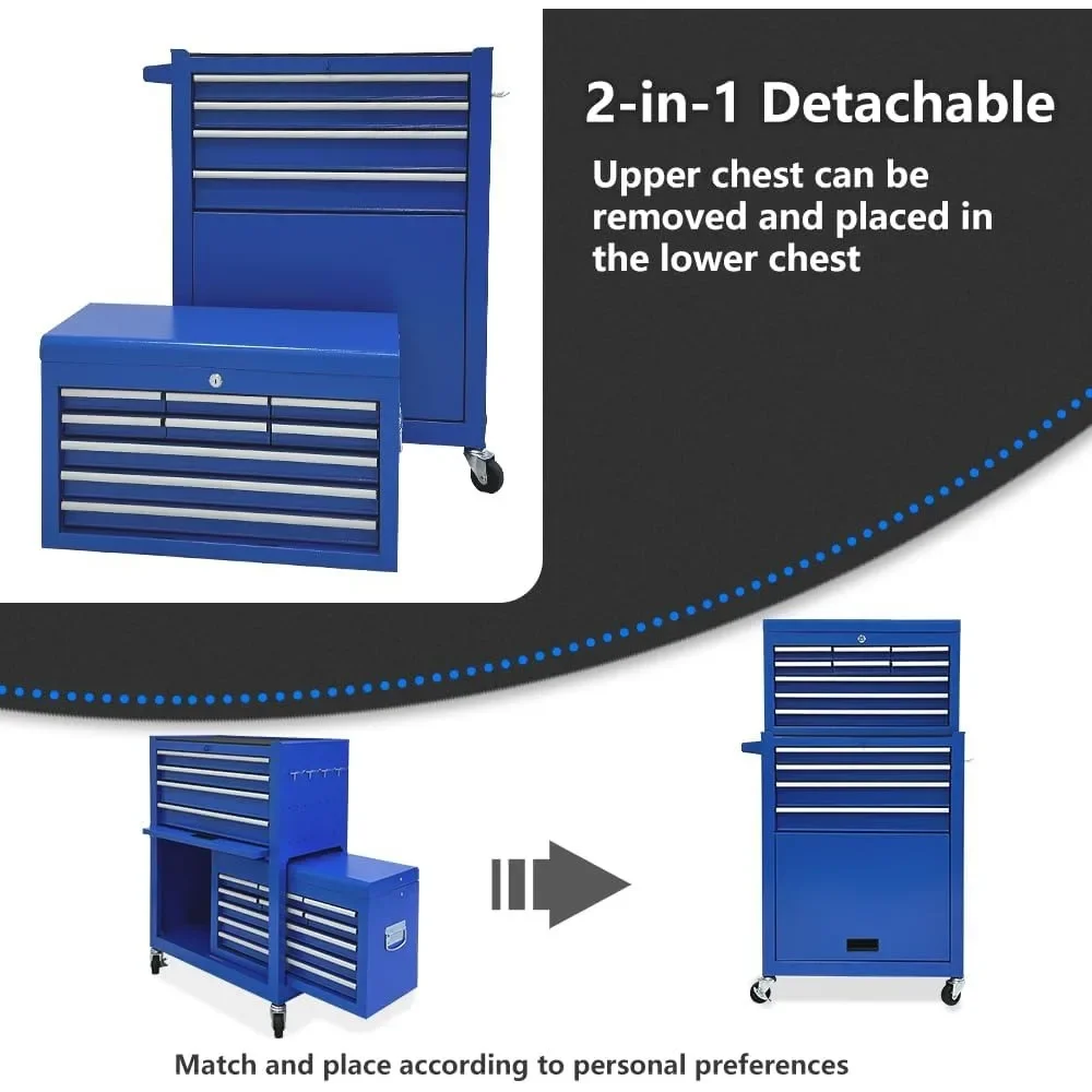 Rolling Chest,13-drawer Box Organizer with Wheels,Large Storage Cabinet with Sliding Drawers,High Capacity