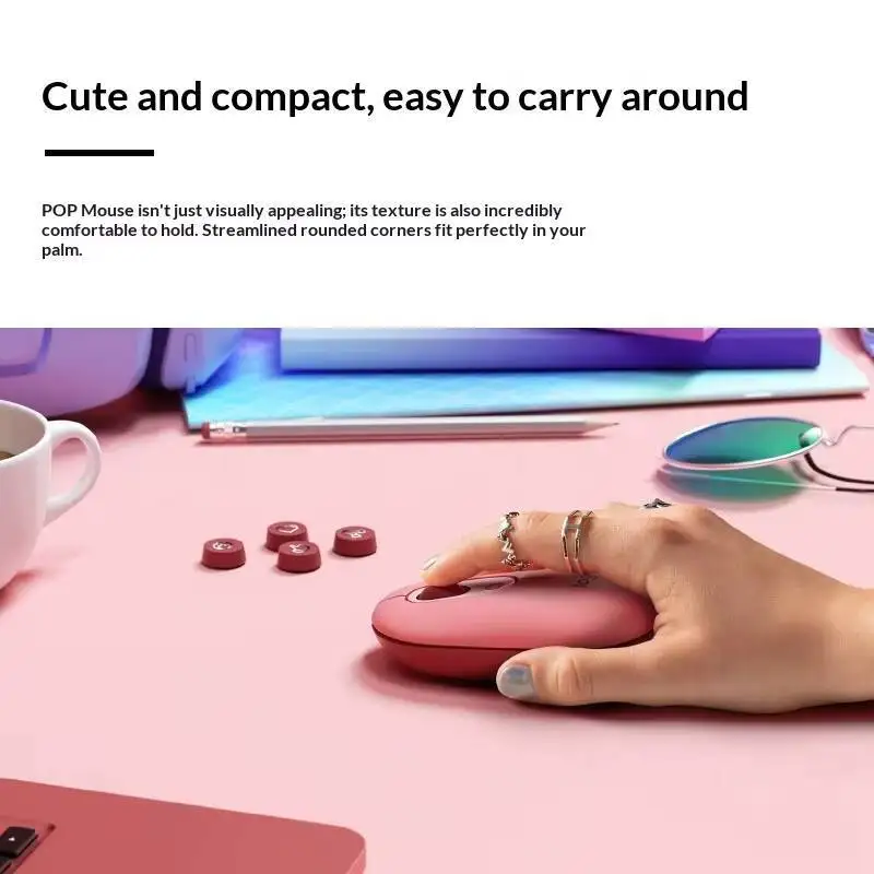 Logitech M350 POP draadloze muis Bluetooth en 2,4 GHz Silent Click compact stijlvol ontwerp voor laptop PC Office Home