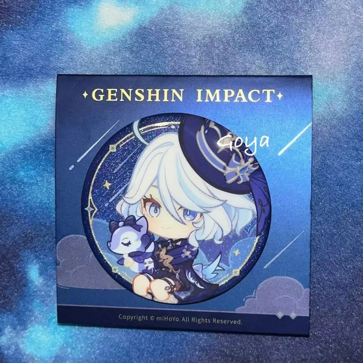 

58mm Anime Genshin Impact Furina Focalors Cosplay Tinplate Badge Lesser Calorie Striking Xmas Gift Graduation Present Pendant