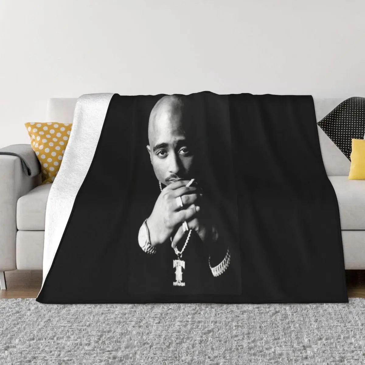 New 2Pac Tupac Shakur Rap Hip Hop For Men 100 Cotton S 6Xl Discount Hip Hop Animal Boy Throw Blanket