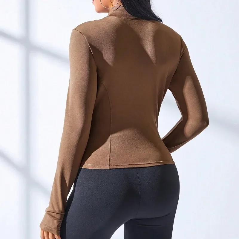 Women's Fitness Coat Hooded Cardigan Tight Quick-dry Sports Jacket Running Training Shirt Yoga Clothes Long Sleeve Sport Jacke