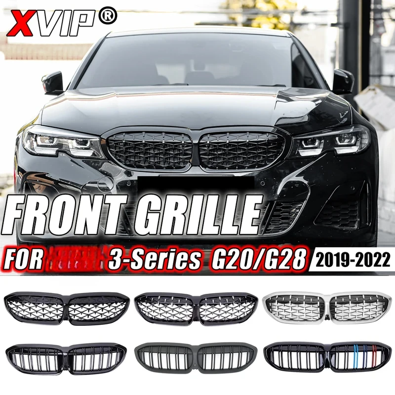 

XVIP Front Bumper Kidney Grill Diamonds Style Grille For 3-Series G20 G21 2019-2022 318i 320i 320d 330i 340i 340d M Sport