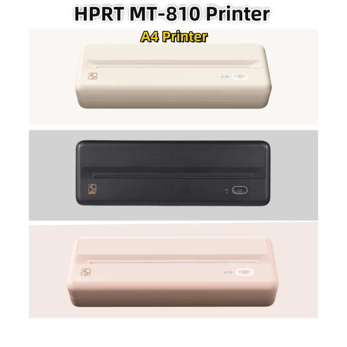 HPRT MT810 A4 Portable Thermal Printer Wireless BT Connect Compatible with iOS Android Mobile Photo Printer Support 210mm/110mm