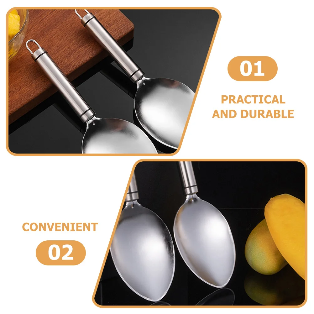 

2Pcs Stainless Steel Mango Peeler Scooper Practical Kitchen Prep Tool Mango Peeler Kitchen Gadget