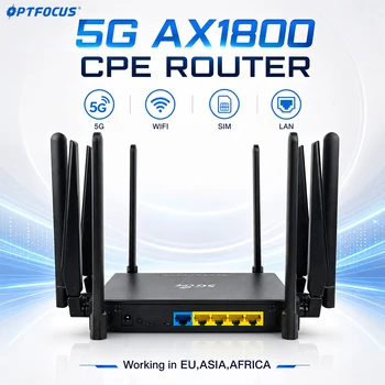 OPTFOCUS 5G CPE SIM Router AX1800 WIFI6 Wireless CPE Modem 10 Antennas High Speed Home Off