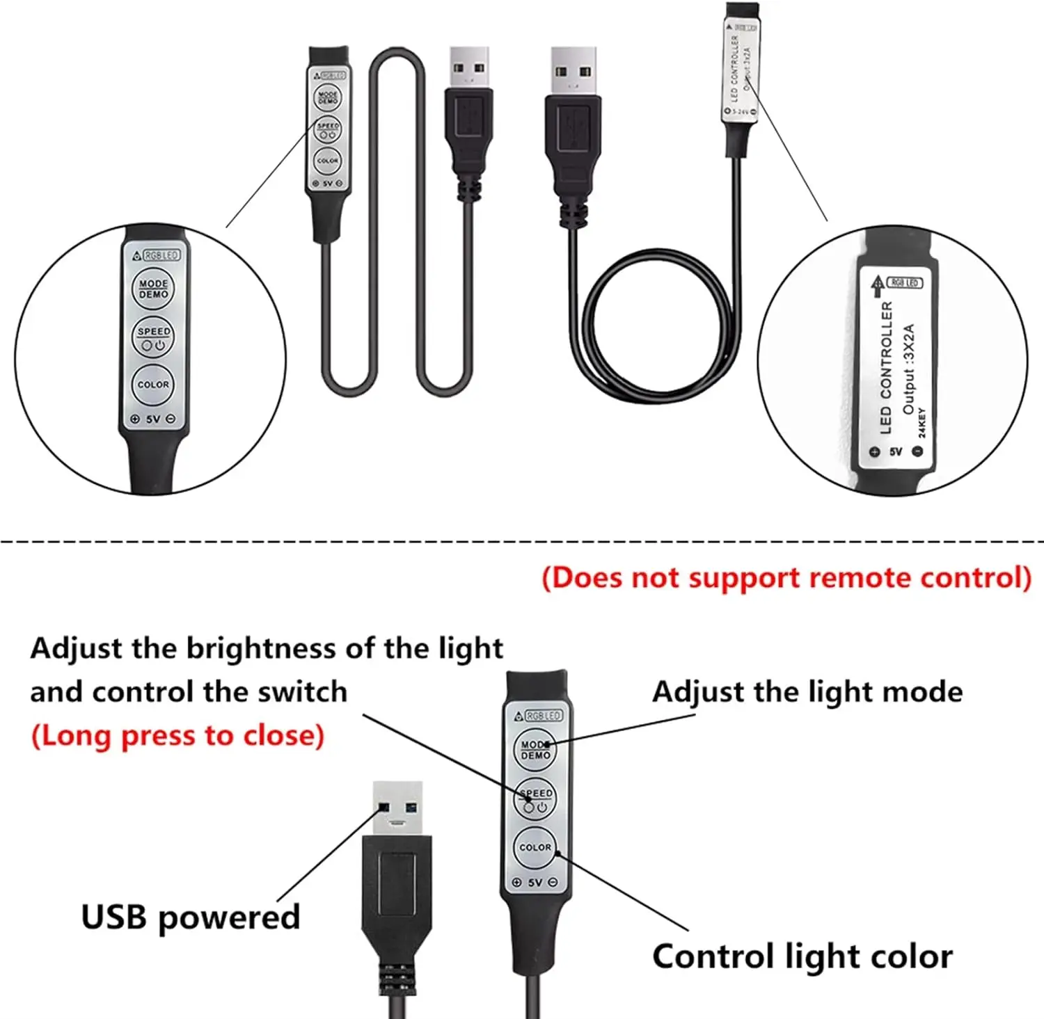 Neon Led USB światła linowe z elastycznym wąż świetlny Led światła linowe 3-klawiszowym, lampki Neon RGB 5V, Neon Led oświetlenie do sypialni