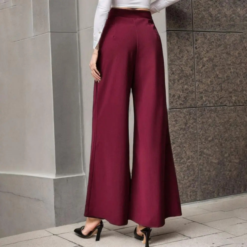 Loose Fit Lace-up Trousers Stylish Lace-up Women's Casual Pants High Waist Wide Leg Trousers for Commuting Daily Wear Women