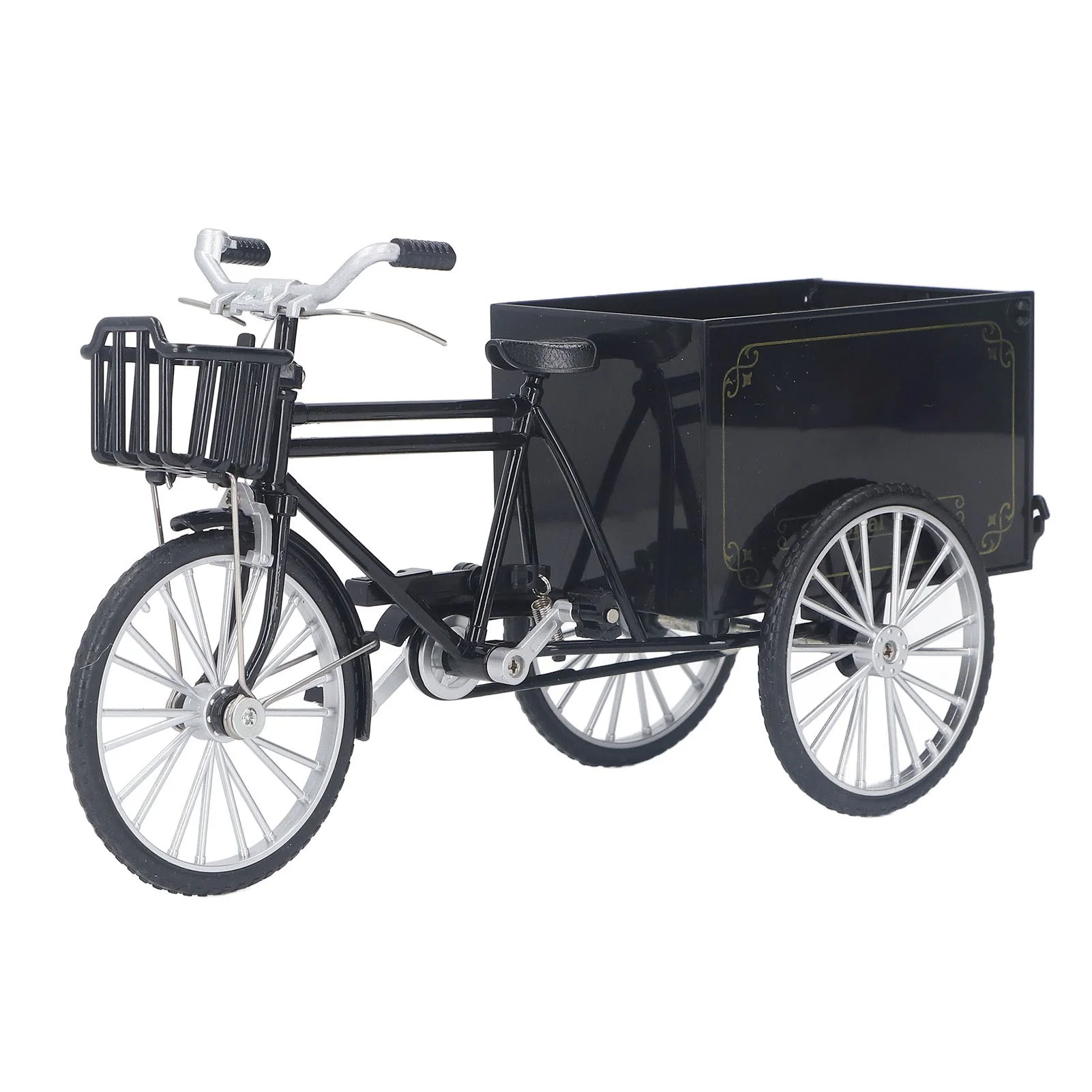 Vintage Tricycle Finger Bike Model Alloy Shelf Accessories Home Decor Ornament Tricycle Bicycle Model