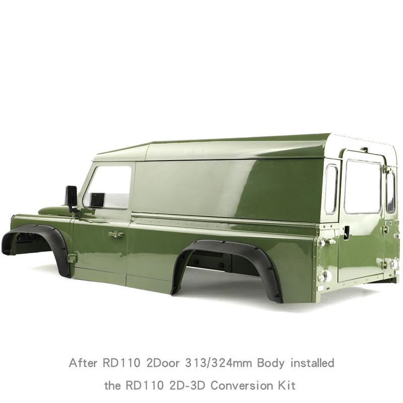 3 Door Kit Rear Cabin Side Door for 1/10 RC Crawler Car Traxxas TRX4 Defender RD110 2 Door Pickup Truck Van Off-Road Body Parts