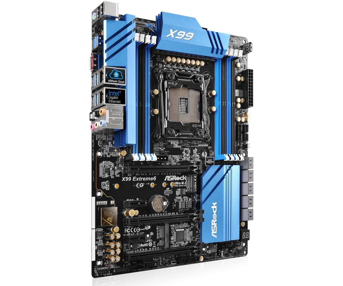 اللوحات الأم ASROK X99 Extreme6 X99 LGA 2011-3 V3 DDR4 128GB PCIe 3.0 تدعم i7-6950 E5-2640 E5-2680 E5-2660 M.2 ATX