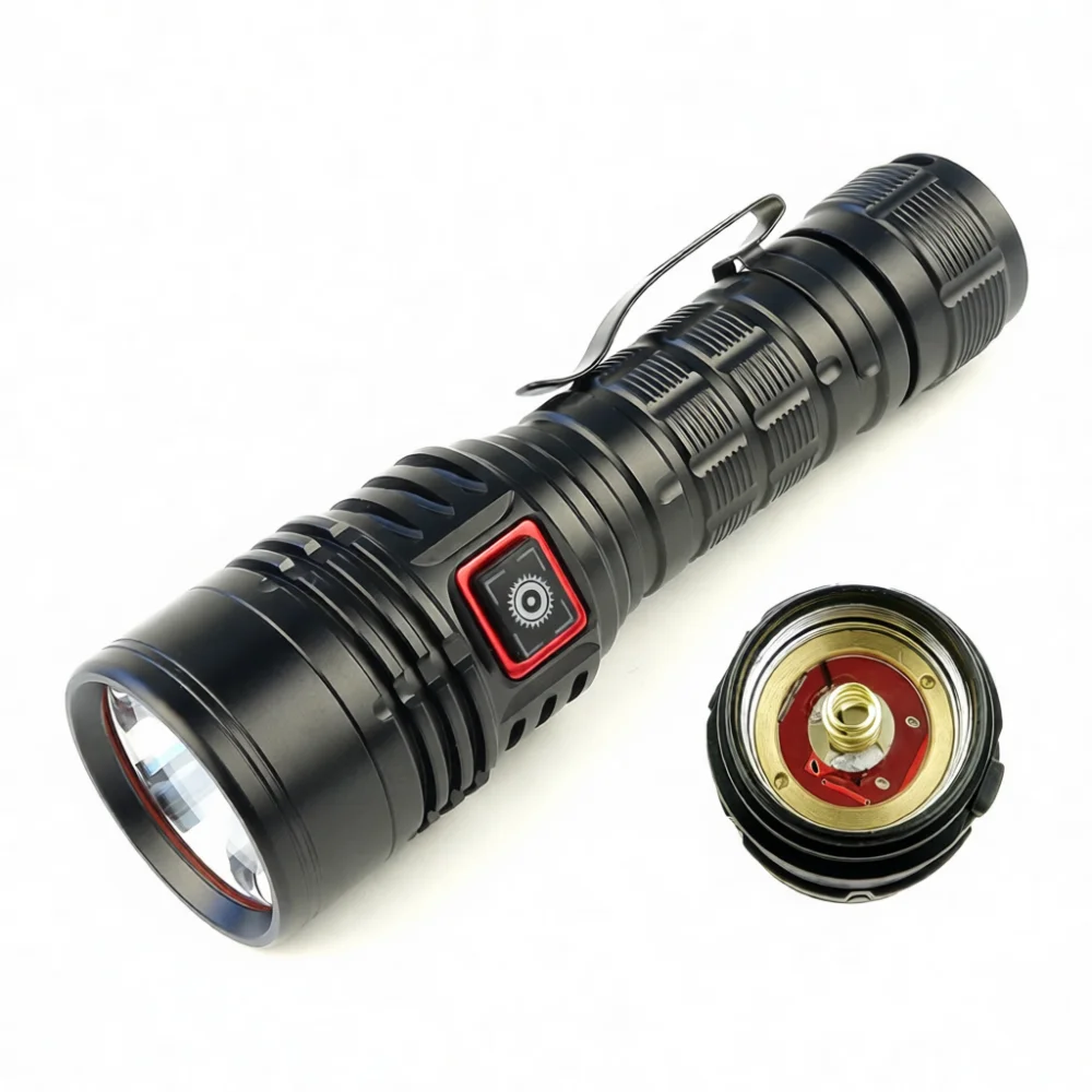 High Intensity Led Flashlight SST40 Professional Torch Lightweight Construction Reliable Outdoor Lighting For Camping Hiking