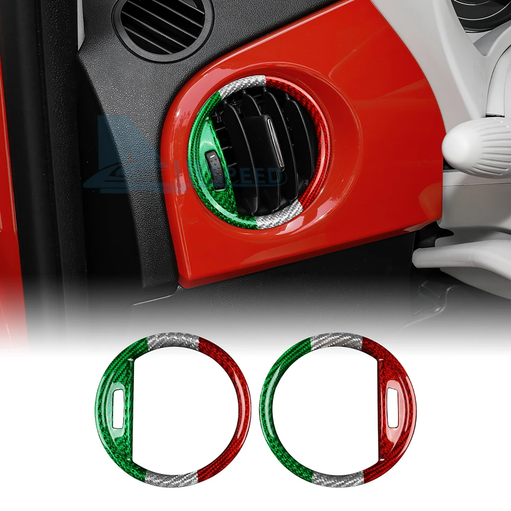 

Настоящее твердое углеродное волокно для Abarth 595 Abarth 695 Fiat 500 2016-2020 2021 2022 2023 2024, трехцветная карбоновая наклейка на выпускное отверстие автомобиля