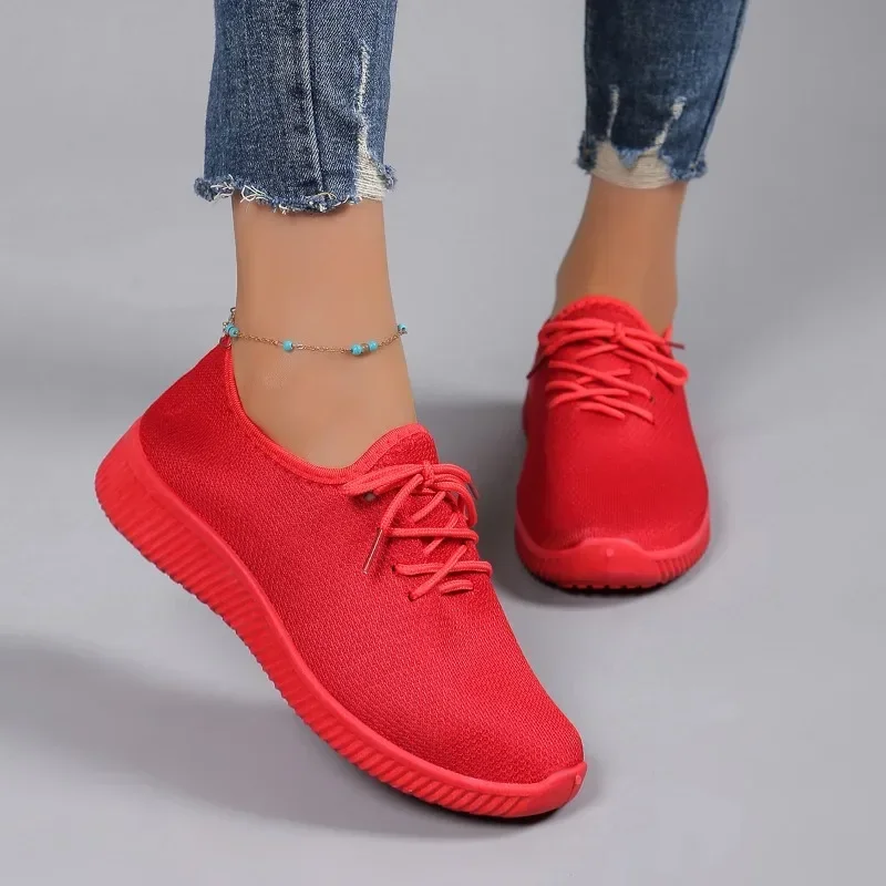 Zapatos deportivos de Color liso para mujer, calzado informal, cómodo y suave, vulcanizado, novedad de 2024