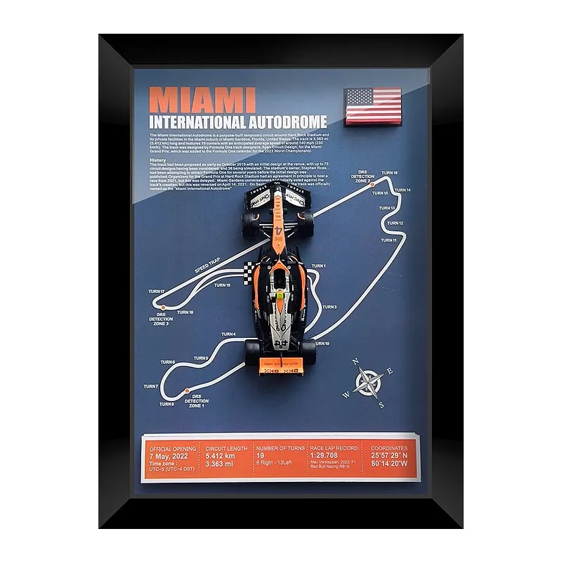 Bburago 2023 F1 Lando Norris 1:43 MCL60 #4 Car Model track poster Bahrain Silverstone suzuka Sochi circuit map Diorama alloy toy