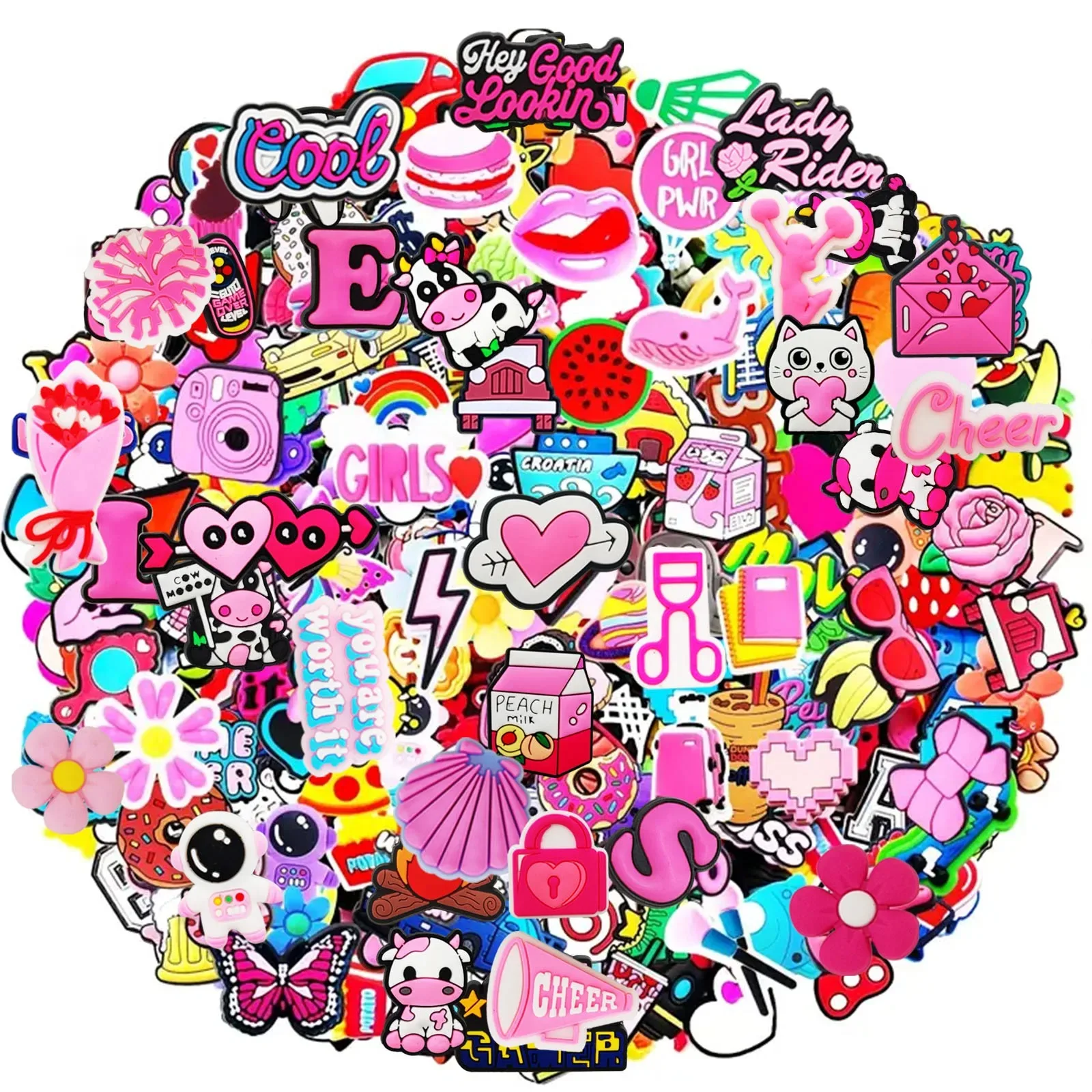Random 30Pcs Shoe Charms , PVC Shoe Decorations Accessories for Christmas, Birthday, Party, Gift Shoes Pins for Men Women