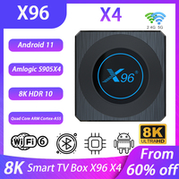 X96 X4 Android TV BOX 4GB 32G 64GB 8K 5G Dual Wifi BT4.X 1000M Video Media Player Amlogic S905X4 X4 Android 11 Smart Set Top Box