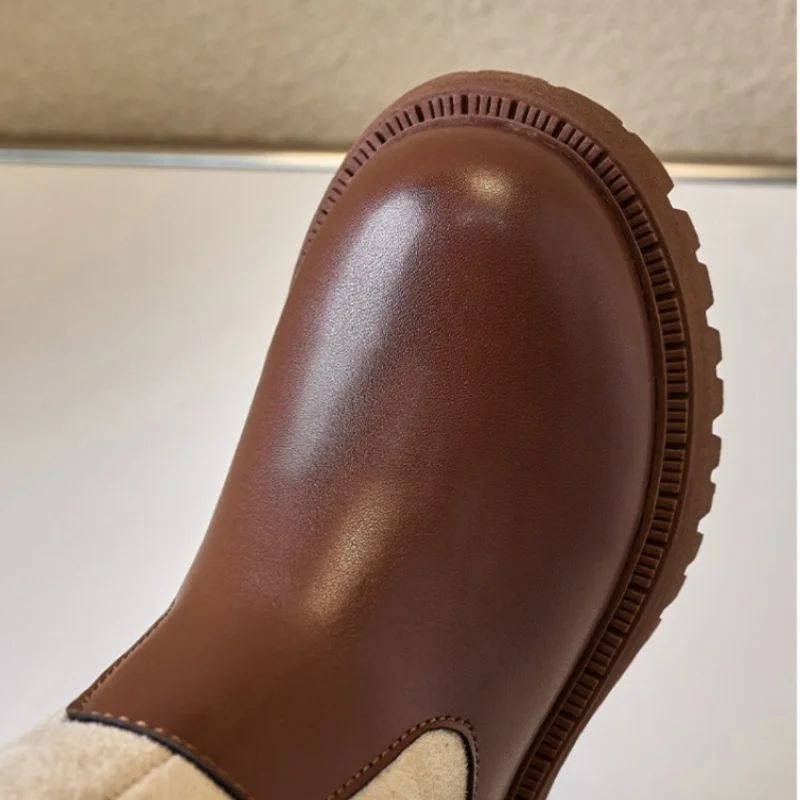 Picture 4: Girls Brown Knee High Boots 2026 Fall Winter New Fashion Riding Boots Kids Students Non-Slip Tall Boots Side Zipper Waterproof