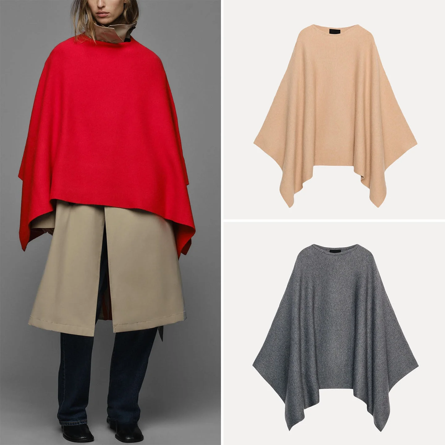 Simple Knitted Cape Jacket Asymmetrical One-Shoulder Design Casual Style Women's Outerwear for Autumn Season by ZADATA