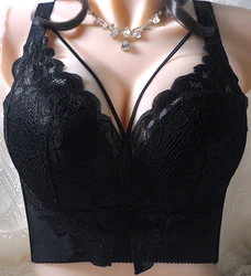 Womens Push Up Lace Bra Full Coverage Wire Free Underwear Female Sexy Lingerie 34 36 38 40 42 44 46 48 50 C D E