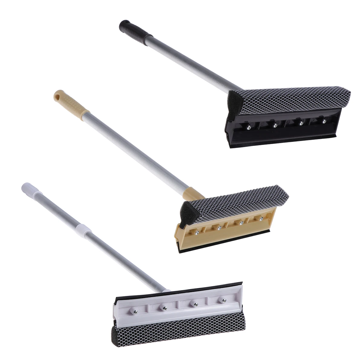 

Window Squeegee Grey Extendable Telescoping Glass Cleaner Water Absorbent Microfiber Streak Free Indoor Use