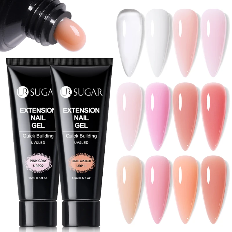 UR SUGAR-Gel de extensión rápida para manicura, barniz semipermanente para manicura semipermanente, color rosa Nude, 15ml