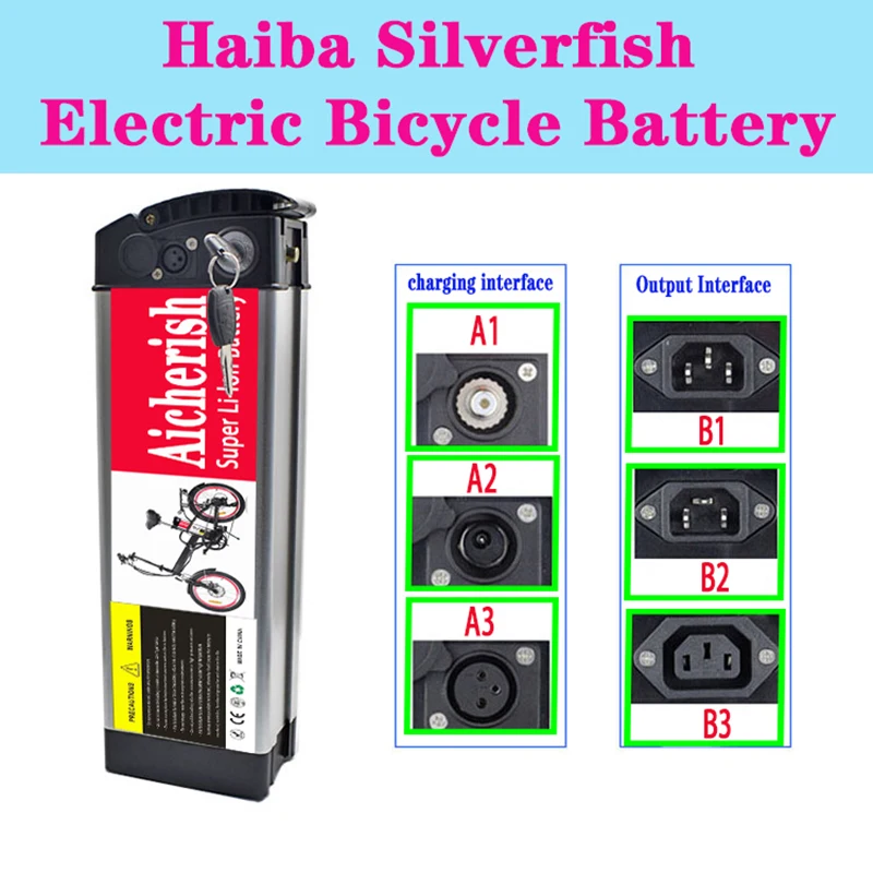 Aicherish 18650 52V 17A 50Ah E-Bike Li-ion Battery Suitable For Silver Fishing Electric Bike Aluminum Shell With Anti-Theft Lock