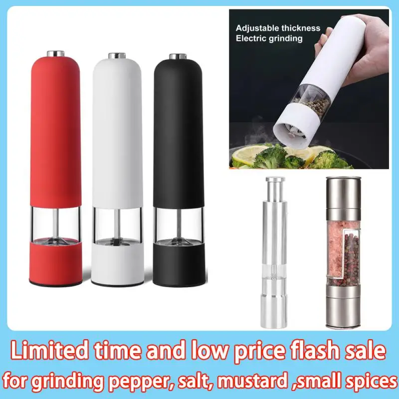 Electric Automatic Mill Pepper And Salt Grinder With LED Light Adjustable Coarseness Spice Grinder Kitchen Cooking Tool