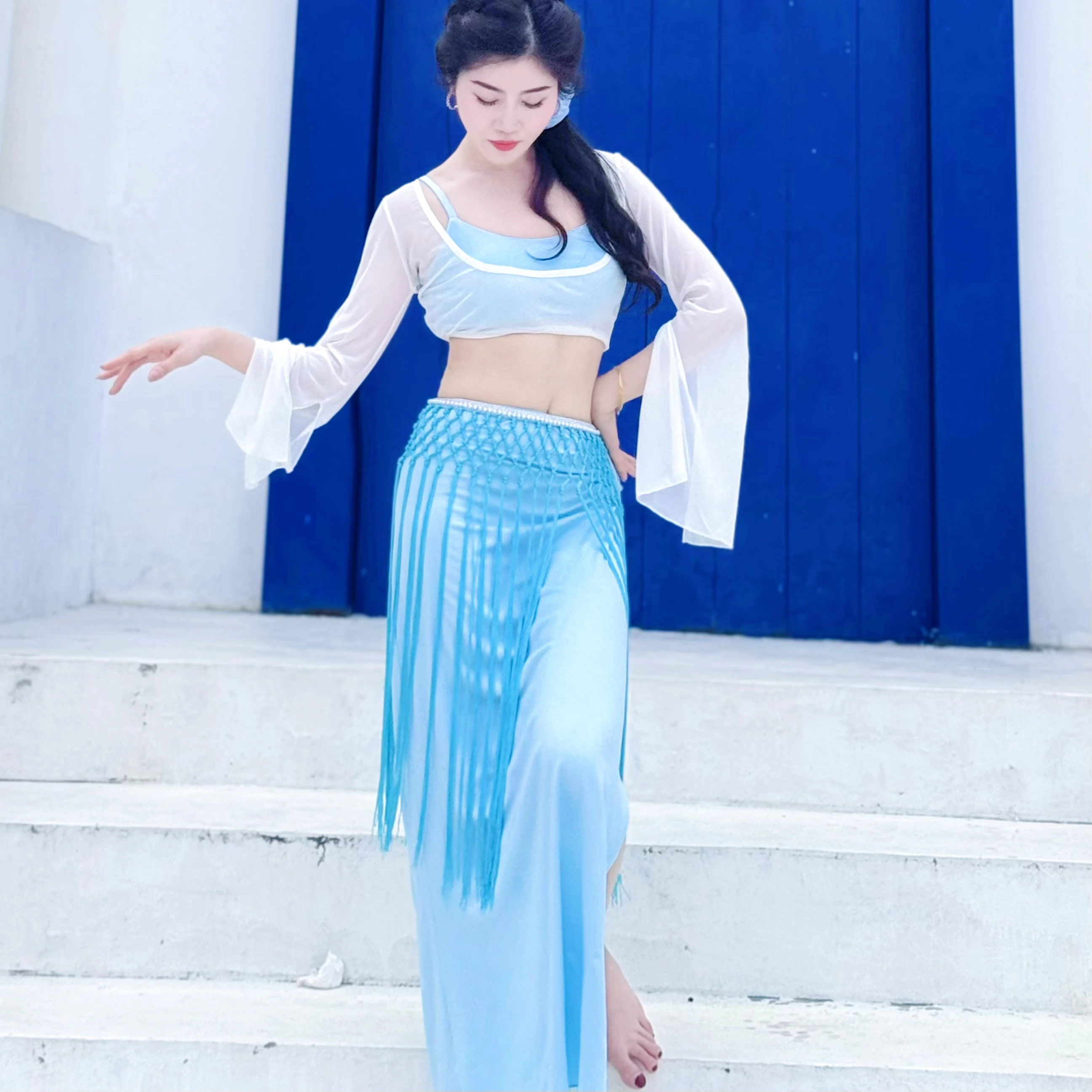 bellydance performance costume for women sexy and slimming temperament set adult oriental dance professional practice outfit