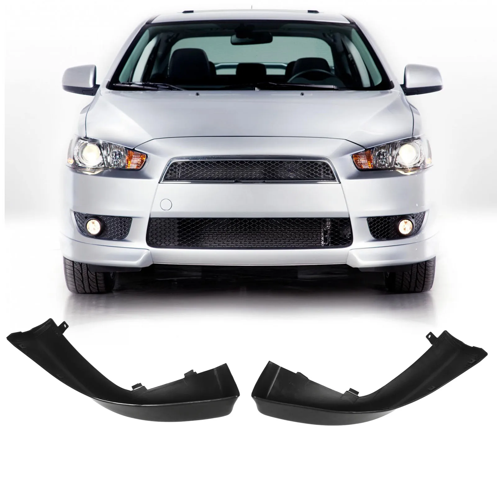 2PCS Front Bumper Corner Spoiler Black Bumper Corner Splitter Replacement For Mitsubishi Lancer  GTS ES VR‑X Aspire