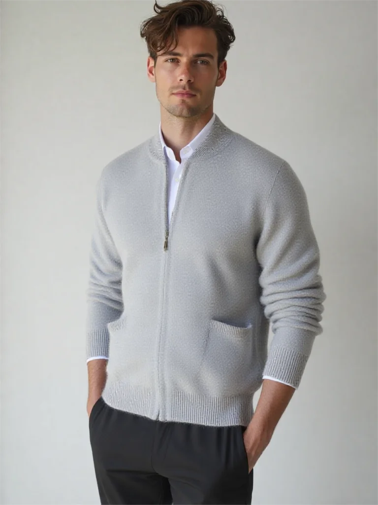 

Мужской топ, осенне-зимняя новая коллекция, вязаный кардиган из норки и кашемира, мужской бейсбольный свитер с карманами и галстуком, куртка