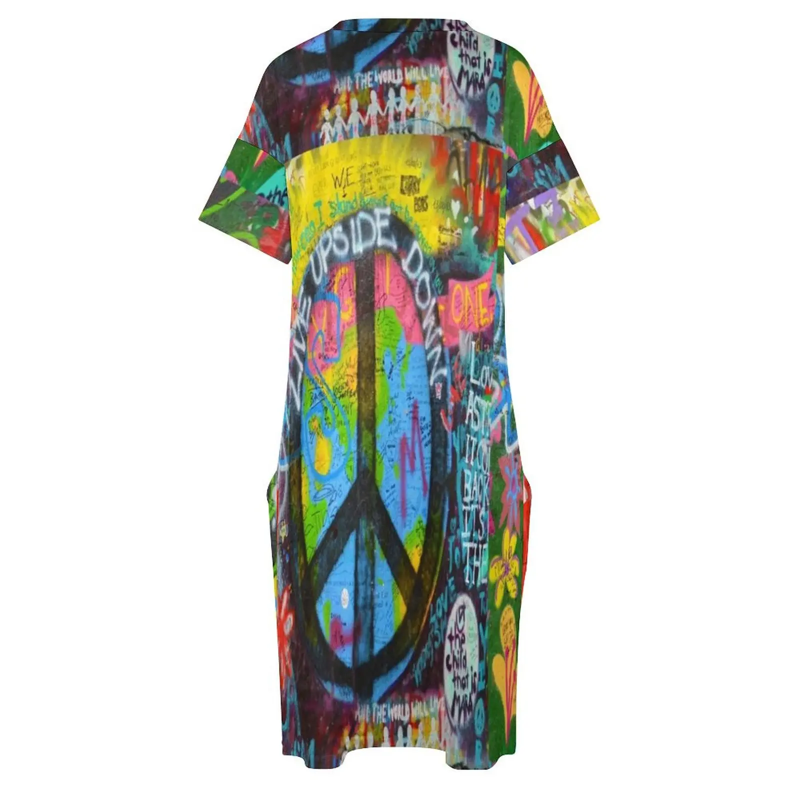 Graffiti Peace Wall Abito tascabile ampio Abiti eleganti abito da ospite di nozze 2025 abiti africani per donna