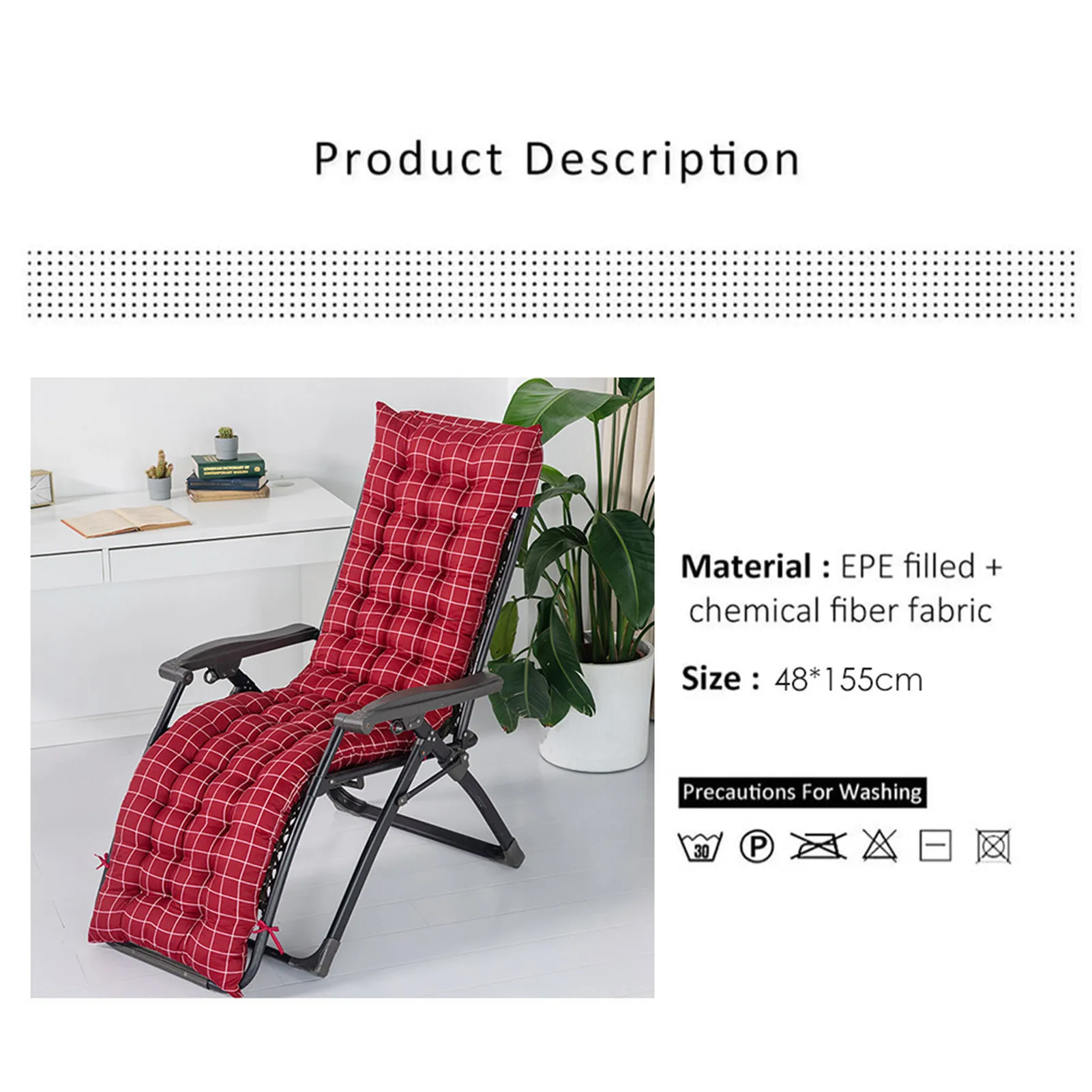 

Recliner Cushion Cover | Multi-purpose Recliner Cushion | Patio Chaise Lounger Cushion, Chaise Loung