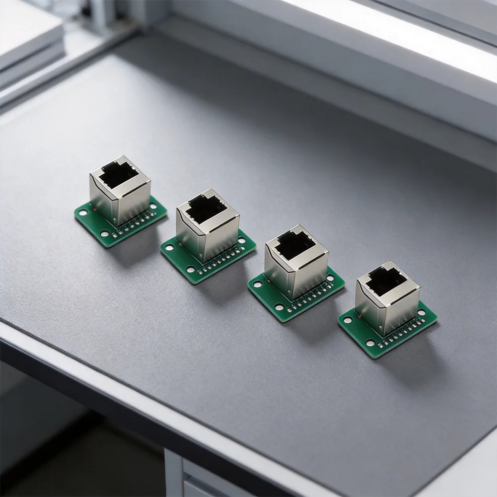 4pcs For RJ45 Ethernet Single-head Connector Splitter Board For Network Devices Fiberglass PCB 33 X 24.5mm