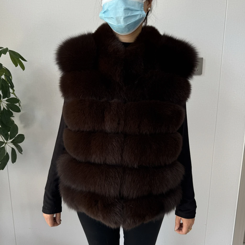 2026 NEW style Fox Fur Coat Real Winter New Outwears Women's Fashion Luxury Jacket High Quality Clothing Natural And Stand Colla