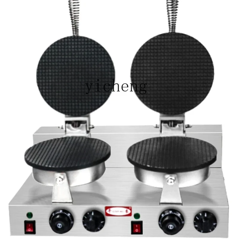 Double-Headed Ice Cream Machine Commercial Waffle Cone Maker Prawn Crackers Pancake Maker